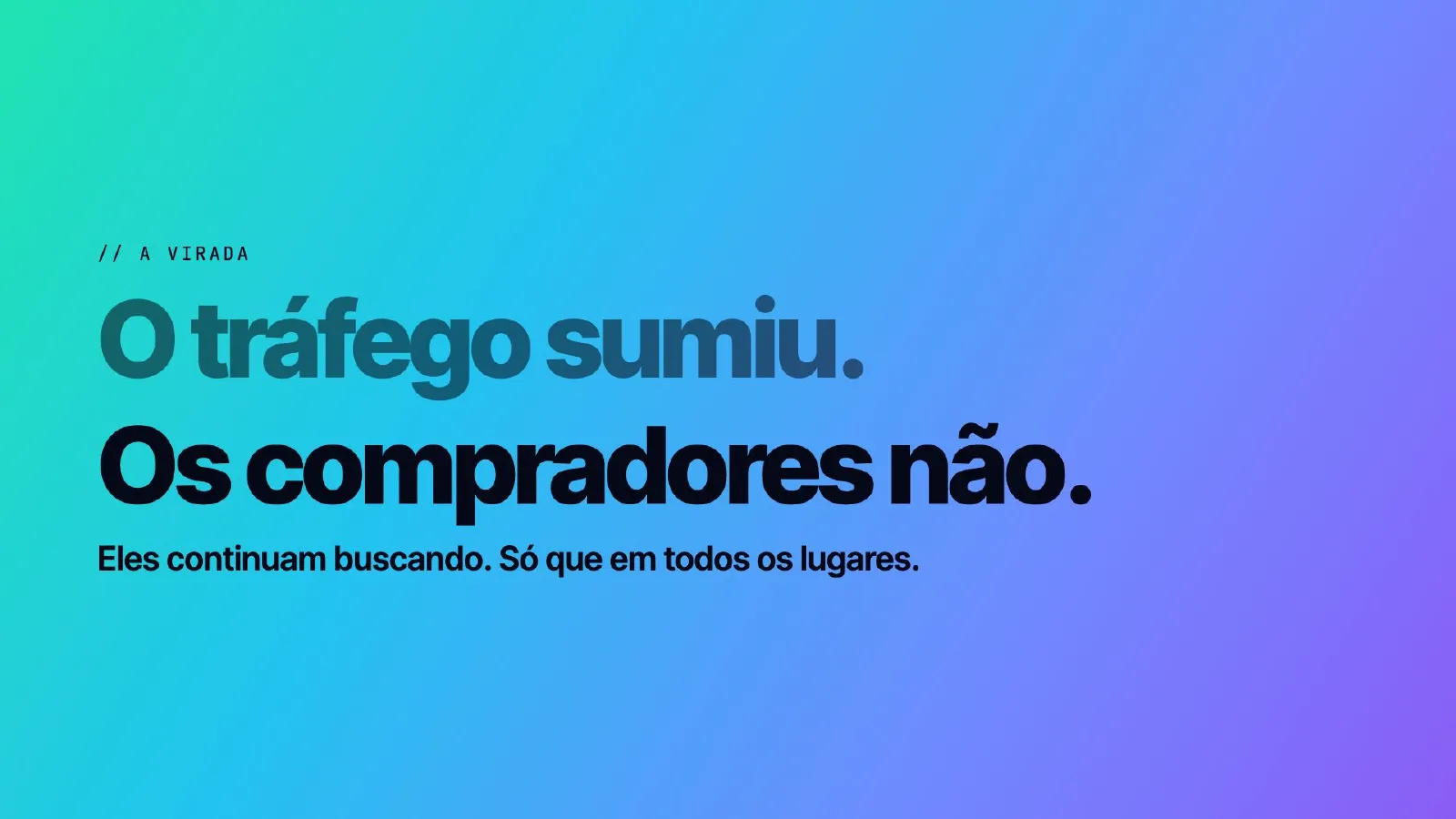 O tráfego sumiu. E agora? — slide 31