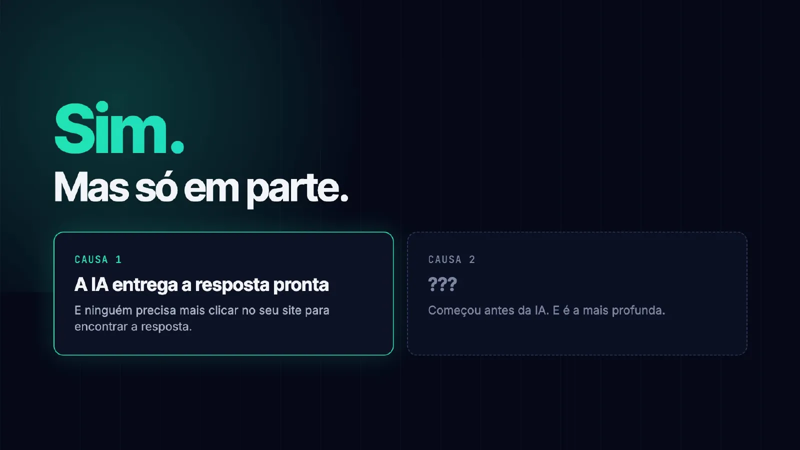 O tráfego sumiu. E agora? — slide 13