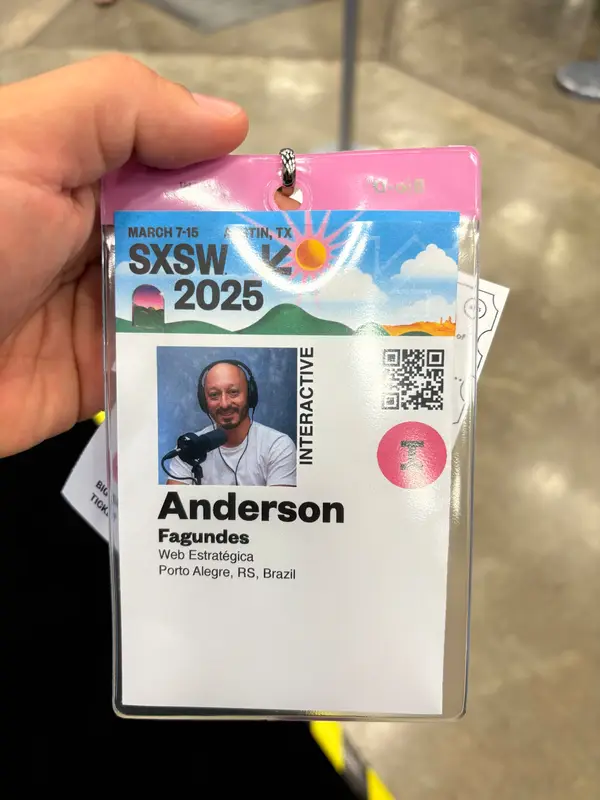 Credencial do SXSW 2025 Interactive com o nome Anderson Fagundes