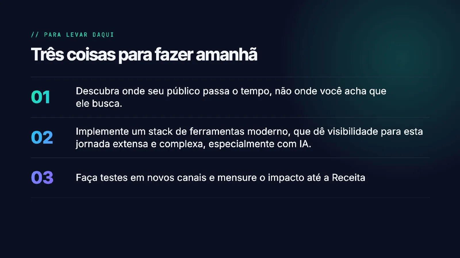 O tráfego sumiu. E agora? — slide 41